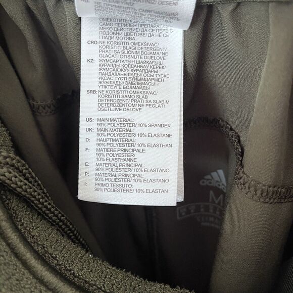 Adidas Gym Shorts ClimaLite Performance Green Athletic With Pockets Mens Medium - Picture 7 of 8